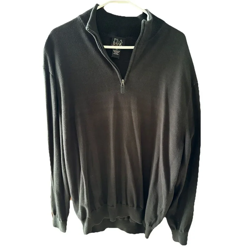 Jos. A. Bank Signature Collection Mens 1/4 Zip Sweater 100% Pima Cott Fall‎ 2XL